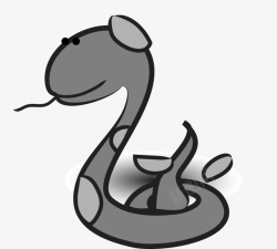 蛇年插画黑白卡通蛇高清图片