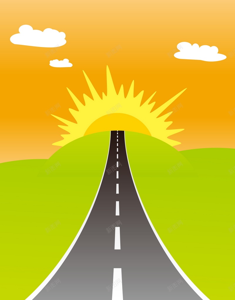 公路道路矢量图ai设计背景_88icon https://88icon.com 公路 卡通 太阳 扁平化高速公路 手绘 矢量图 童趣 路 道路 高速公路