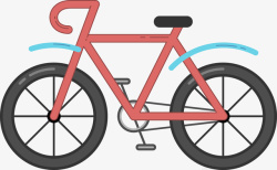 红色卡通自行车矢量图素材