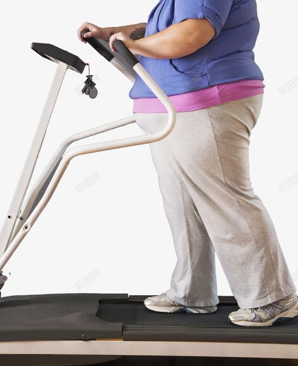 跑步机减肥png免抠素材_88icon https://88icon.com 减肥 胖人 跑步机 锻炼