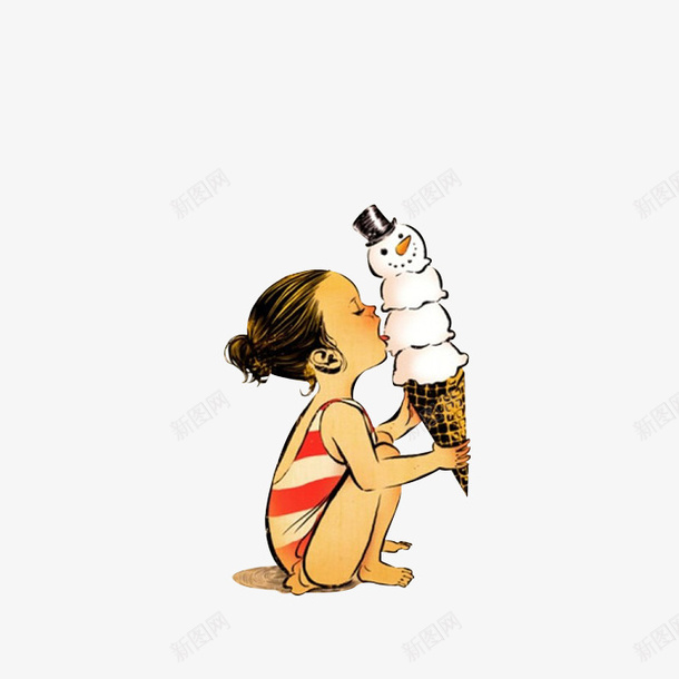 吃冰淇淋的女孩png免抠素材_88icon https://88icon.com png图形 png装饰 冰淇淋 女孩 装饰