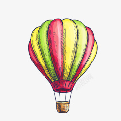 卡通装饰热气球小清新插画素材