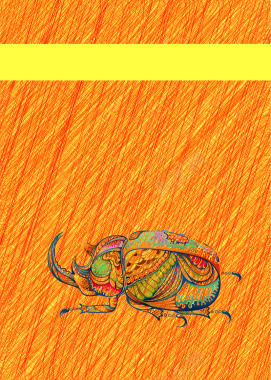 水彩昆虫创意动物画册封面背景矢量图背景