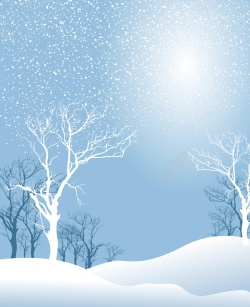 雪海矢量质感手绘雪景背景高清图片