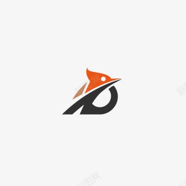 桔色啄木鸟商标logo图标图标