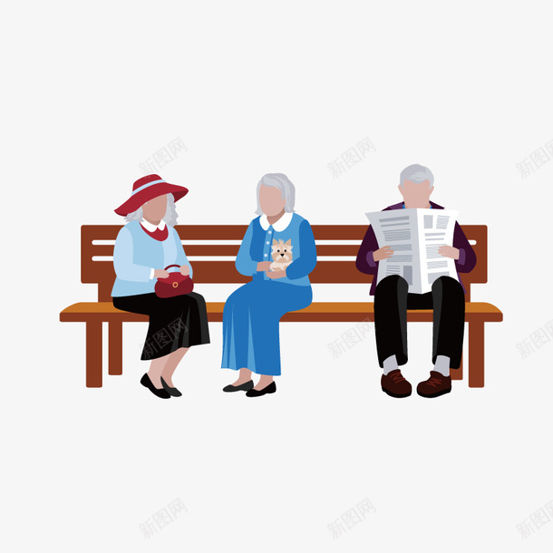 公园长椅上的人们png免抠素材_88icon https://88icon.com 休息 公园长椅 卡通 坐着 看报纸 老太太 老头