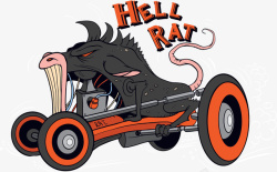 创意动画汽车地狱骑士图案矢量图素材