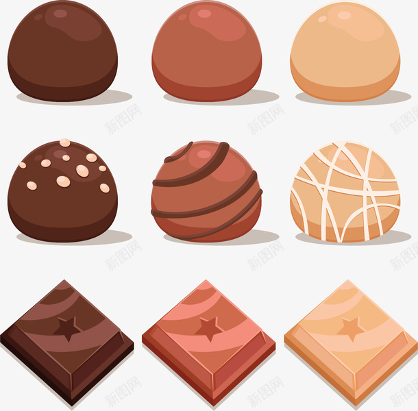 美味盒装不同巧克力矢量图ai免抠素材_88icon https://88icon.com 巧克力 巧克力球 松露巧克力 盒装巧克力 矢量png 美味巧克力 矢量图