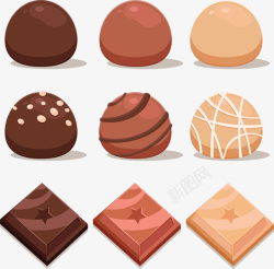 美味盒装不同巧克力矢量图素材