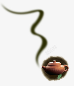 茶壶一缕茶香图案素材