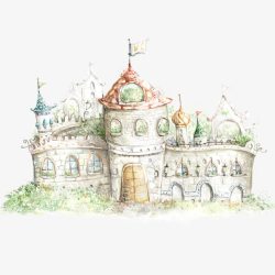 卡通手绘城堡素材
