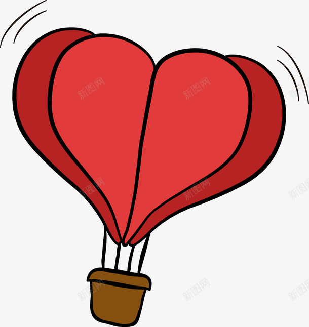 红色爱心气球png免抠素材_88icon https://88icon.com 创意 卡通 小清新 彩色 彩色气球 情人节 气球 浪漫 热气球 热气球图 热气球设计 爱心 花纹