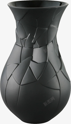 深灰色中国风花瓶抠图素材