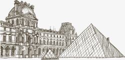 法国巴黎卢浮宫素材
