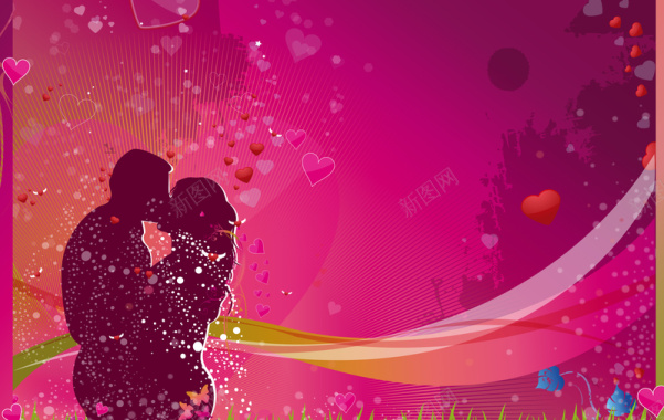 颜色艳丽的情人节广告背景矢量图背景