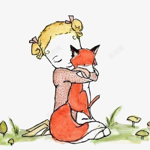 抱着狐狸的女孩png免抠素材_88icon https://88icon.com 儿童 动物 卡通 女孩 手绘 插画 狐狸 绘本