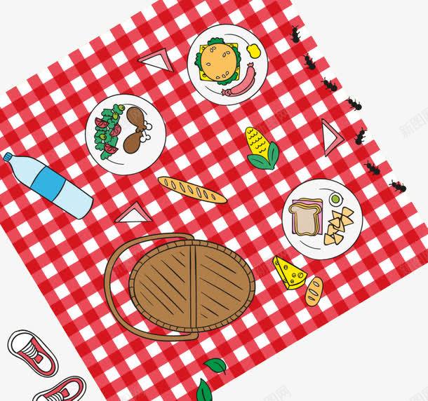 野餐野营png免抠素材_88icon https://88icon.com 卡通场景 桌布 野炊 野营 野餐 食物