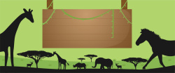 动物园展板绿色动物园主题背景矢量图高清图片
