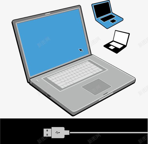 电脑装饰图案png免抠素材_88icon https://88icon.com 数据线 电脑 科技 笔记本