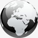地球浏览器黑与白地球全球互联网行星图标图标