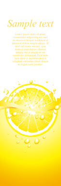 黄色柠檬水果海报背景矢量图背景