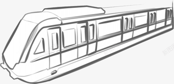 尾部车厢地铁车厢手绘图标图标