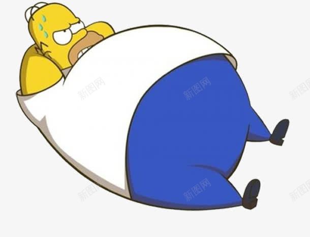 一个胖子png免抠素材_88icon https://88icon.com 仰卧起坐 健身 出汗 大胖子 蓝裤 躺着的人 锻炼