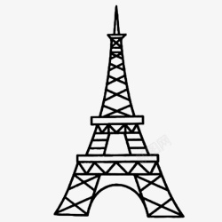 简笔巴黎街道巴黎铁塔简笔画高清图片