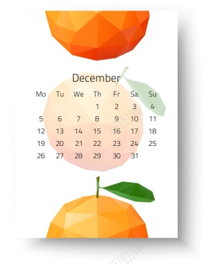 日历2017年12月挂历日期时间水果矢量图背景