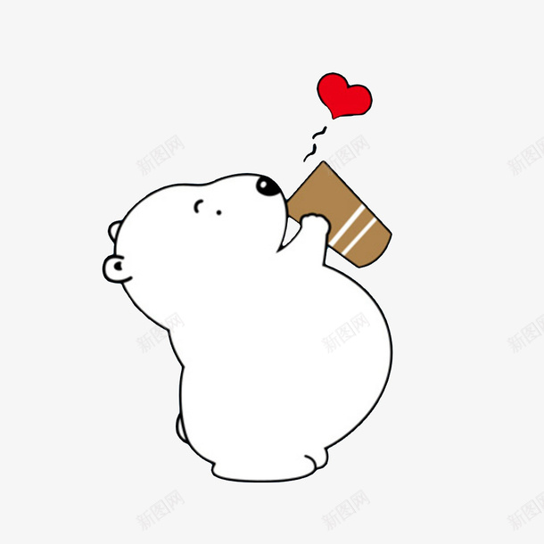 可爱的小熊喝水png免抠素材_88icon https://88icon.com 动物喝水 卡通 可爱 喝水 小熊