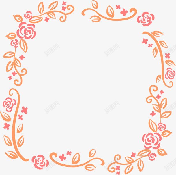 梦幻玫瑰花边框png免抠素材_88icon https://88icon.com 免抠PNG 卡通花朵 卡通边框 水彩画 矢量花朵 鲜花 鲜花边框