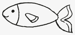 水中鱼儿手绘线条鱼图标高清图片