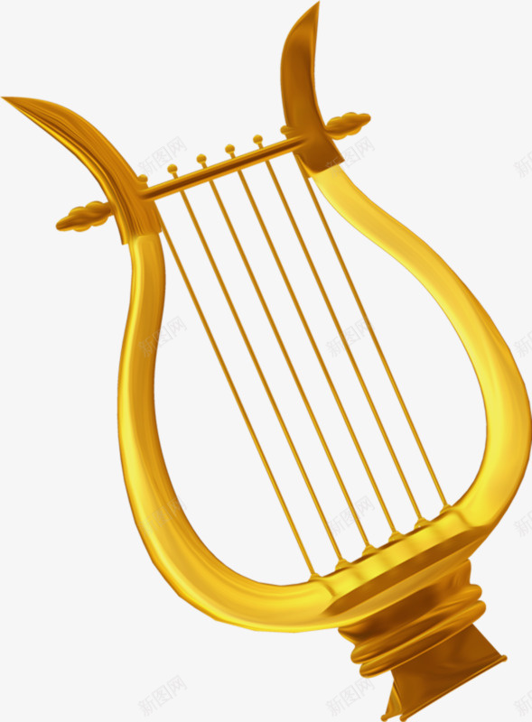 一个竖琴png免抠素材_88icon https://88icon.com 乐器 手绘 琴弦 金色