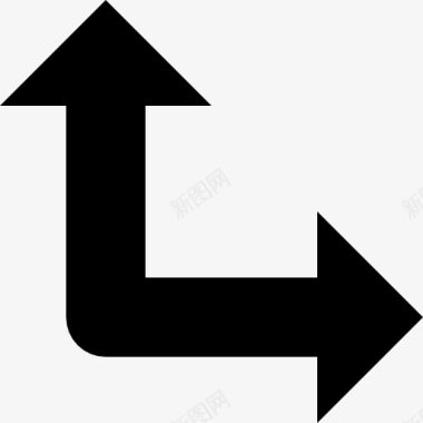 箭头指向不同方向的两点图标图标