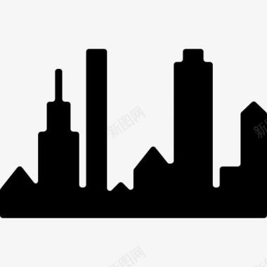 纽约曼哈顿纽约全景楼的轮廓图标图标