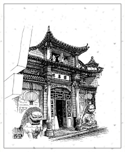 老北京建筑老北京素描矢量图高清图片
