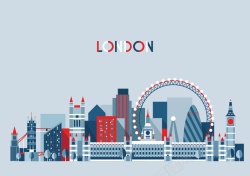 伦敦城市伦敦城市建筑矢量背景模板高清图片