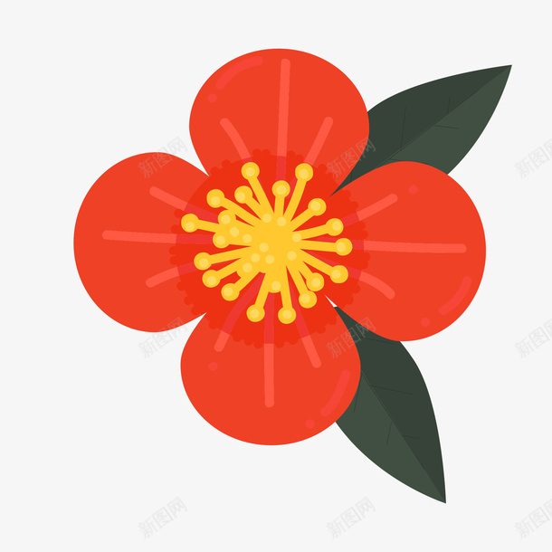 红黄色四片花瓣花朵矢量图ai免抠素材_88icon https://88icon.com 卡通 四片花瓣 红色 红色花朵 绿色 花朵 黄色 矢量图