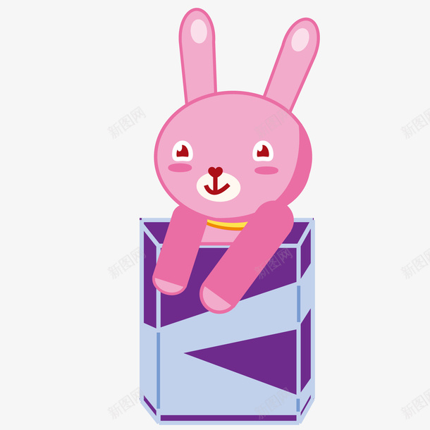 卡通可爱的兔子动物矢量图ai免抠素材_88icon https://88icon.com 动物设计 卡通 可爱 小兔子 粉红色 矢量图