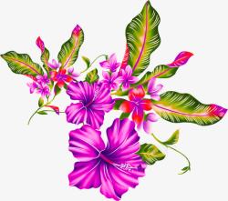 手绘紫色花宣传海报素材