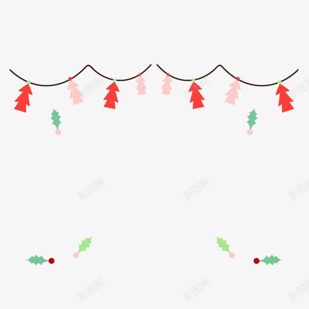 圣诞装饰元素png免抠素材_88icon https://88icon.com 圣诞树 圣诞节 红色 绿色