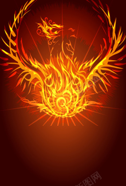 火焰鸟游戏宣传海报矢量背景背景