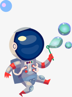 吹泡泡宇航员卡通宇航员和泡泡高清图片