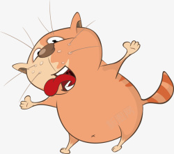 吐舌头的加菲猫矢量图素材