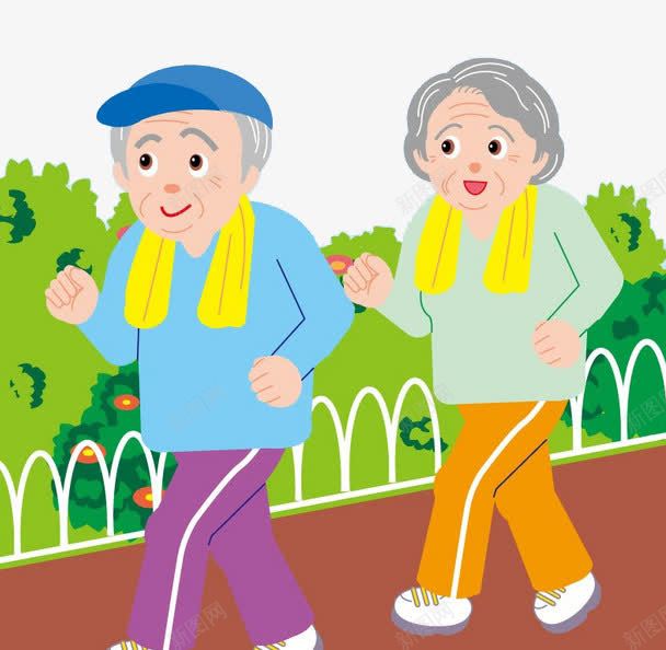 卡通老夫妻走路png免抠素材_88icon https://88icon.com 健身 老夫妻 走路的人 跑步