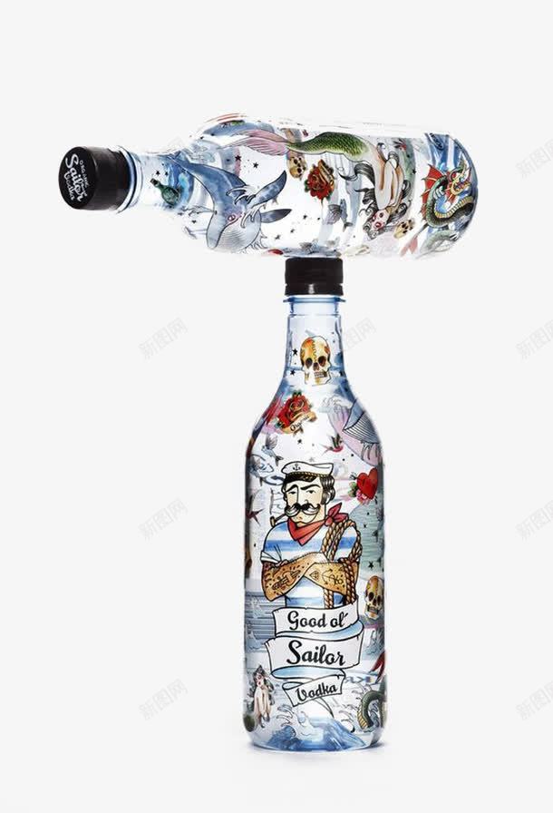 瓶子png免抠素材_88icon https://88icon.com 卡通装饰画 塑料瓶 矿泉水 透明