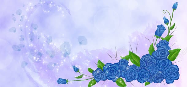 蓝色梦幻花朵背景jpg设计背景_88icon https://88icon.com 梦幻背景 紫色花纹