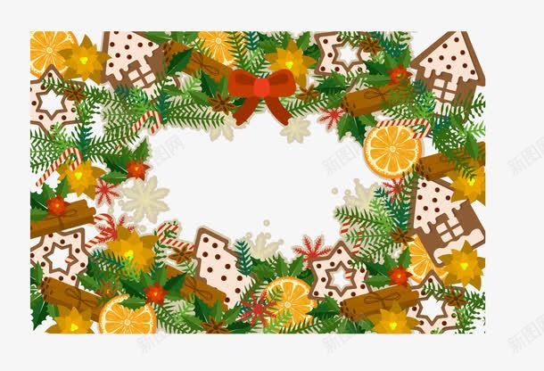 可爱圣诞节元素背景png免抠素材_88icon https://88icon.com 圣诞节快乐 矢量素材 节日背景 花朵 边框 饼干