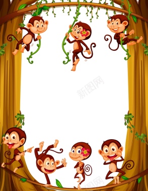 猴子矢量图背景