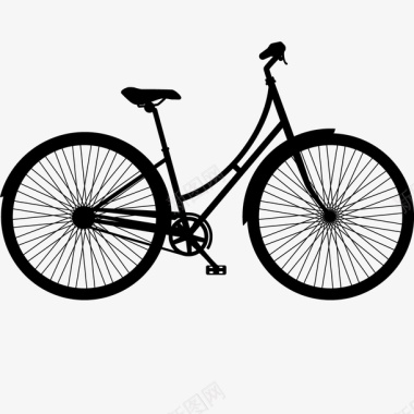 平面图手绘黑色的自行车图标图标